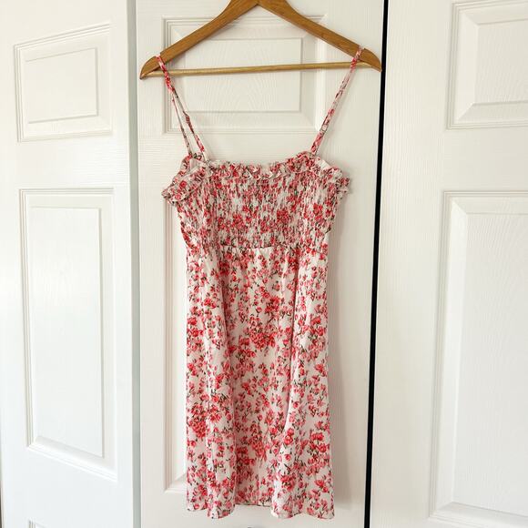 NWOT Hello Molly Get Right To It Dress Coral Floral Dainty Mini Size Medium - Picture 8 of 10